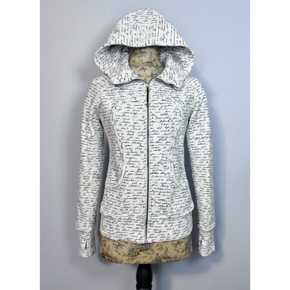 Lululemon Rare Scuba Hoodie II Sz 8 Manifesto Script Ghost RARE Jacket Size 8 - Picture 5 of 16